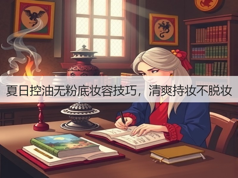 夏日控油无粉底妆容技巧，清爽持妆不脱妆