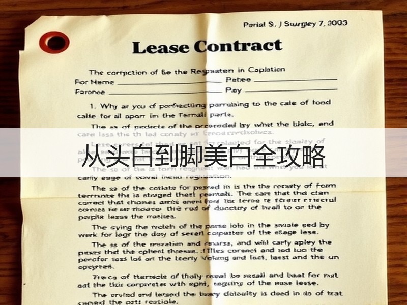 从头白到脚美白全攻略