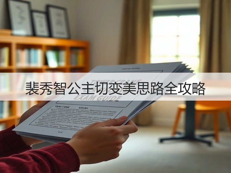 裴秀智公主切变美思路全攻略