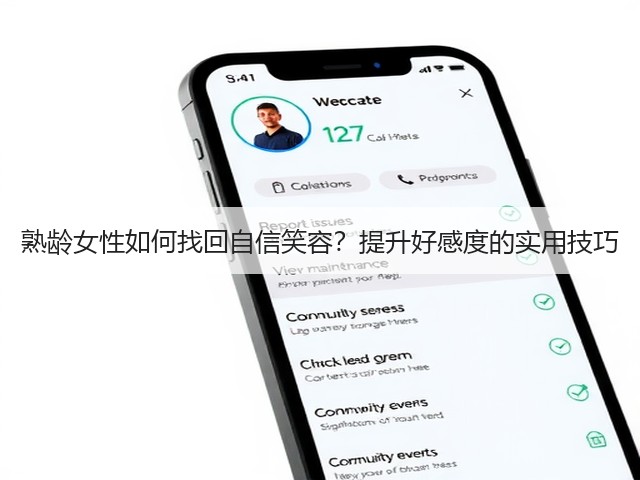 熟龄女性如何找回自信笑容?提升好感度的实用技巧(图1) 熟龄女性如何找回自信笑容?提升好感度的实用技巧(图1)