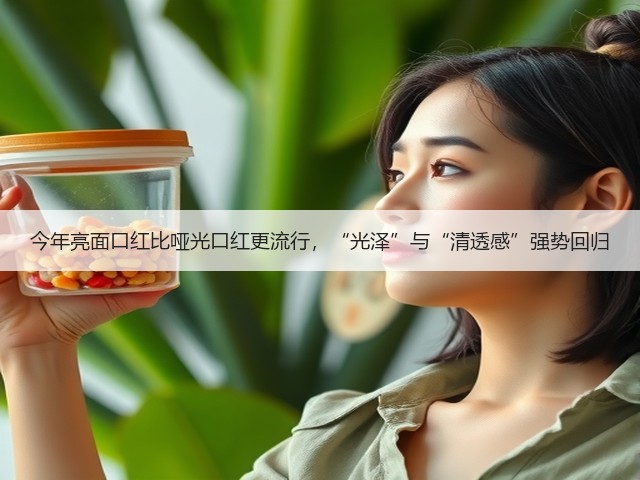 今年亮面口红比哑光口红更流行，“光泽”与“清透感”强势回归(图1)